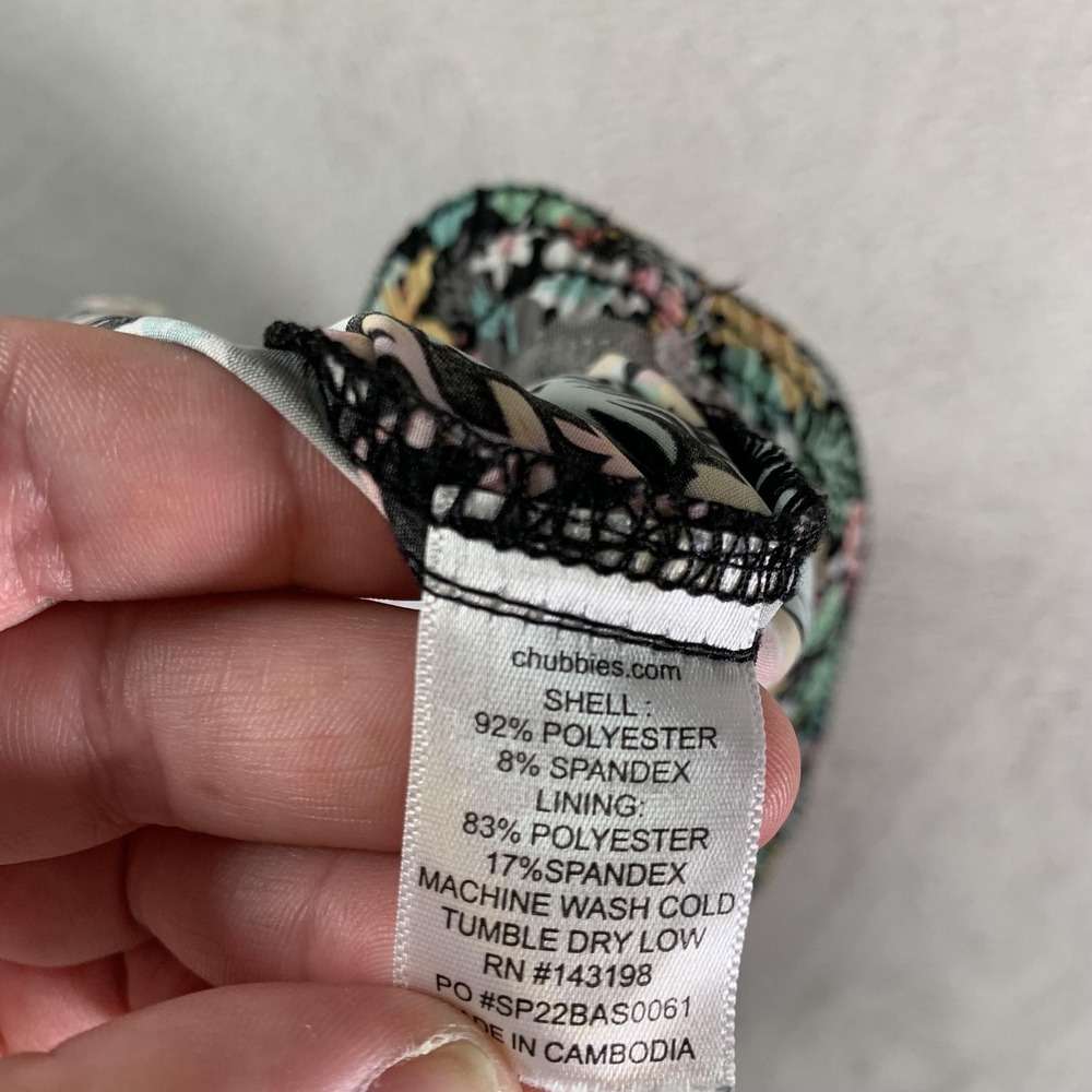 Chubbies‎ Shorts Mens 2XL Black Tropical Floral Swim Trunks Drawstring Lined - Picture 8 of 11